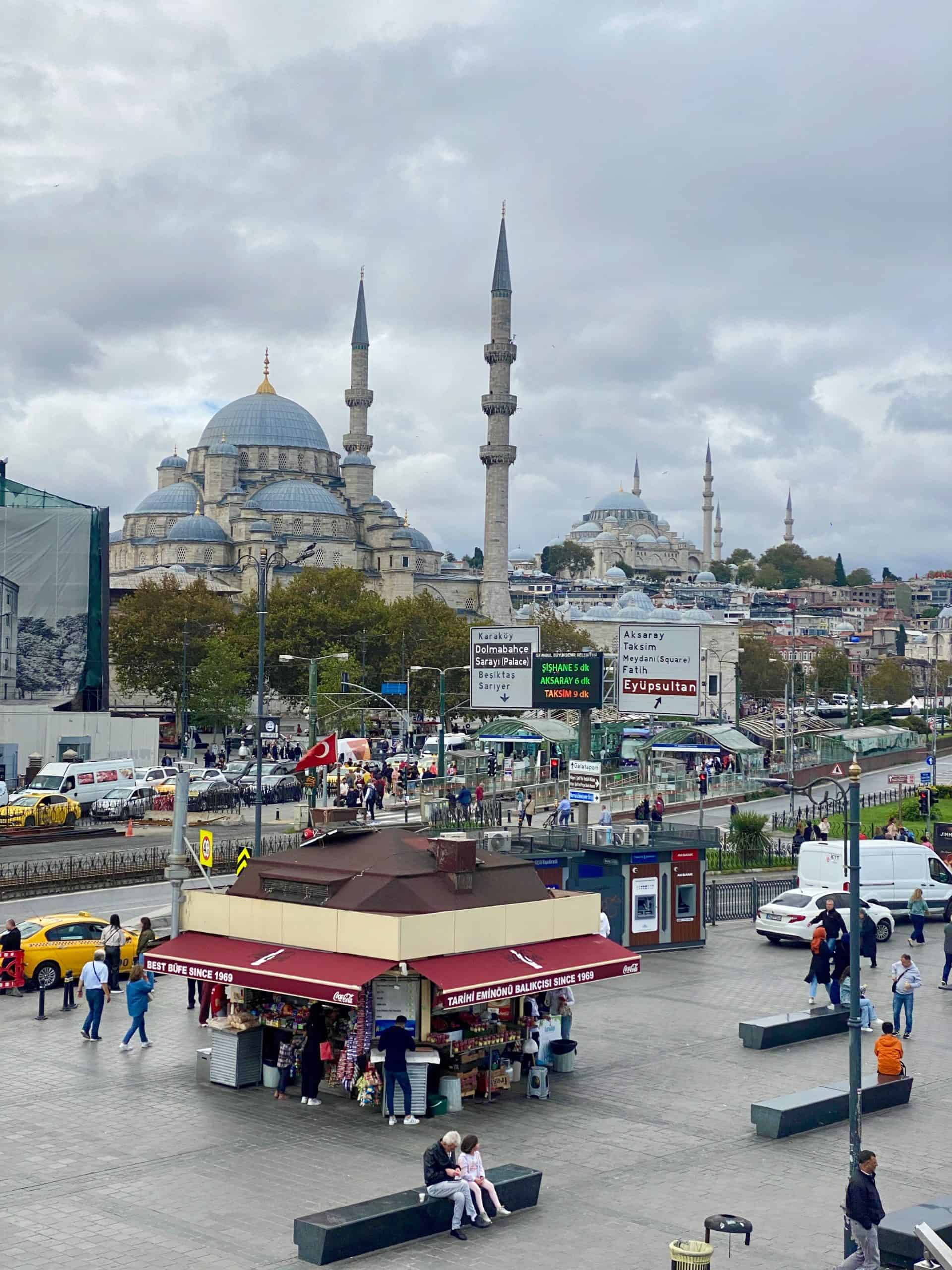 View of a kiosk in front of a mosque in Istanbul