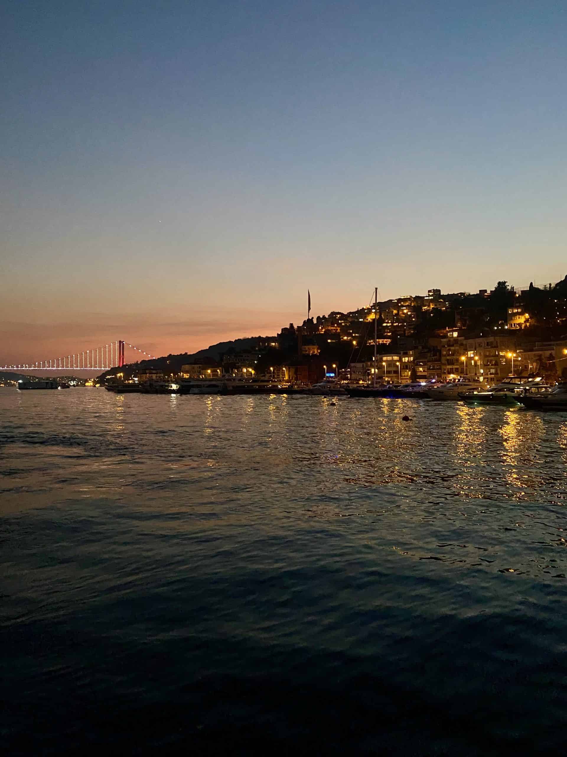 View of Arnavutköy at sundown