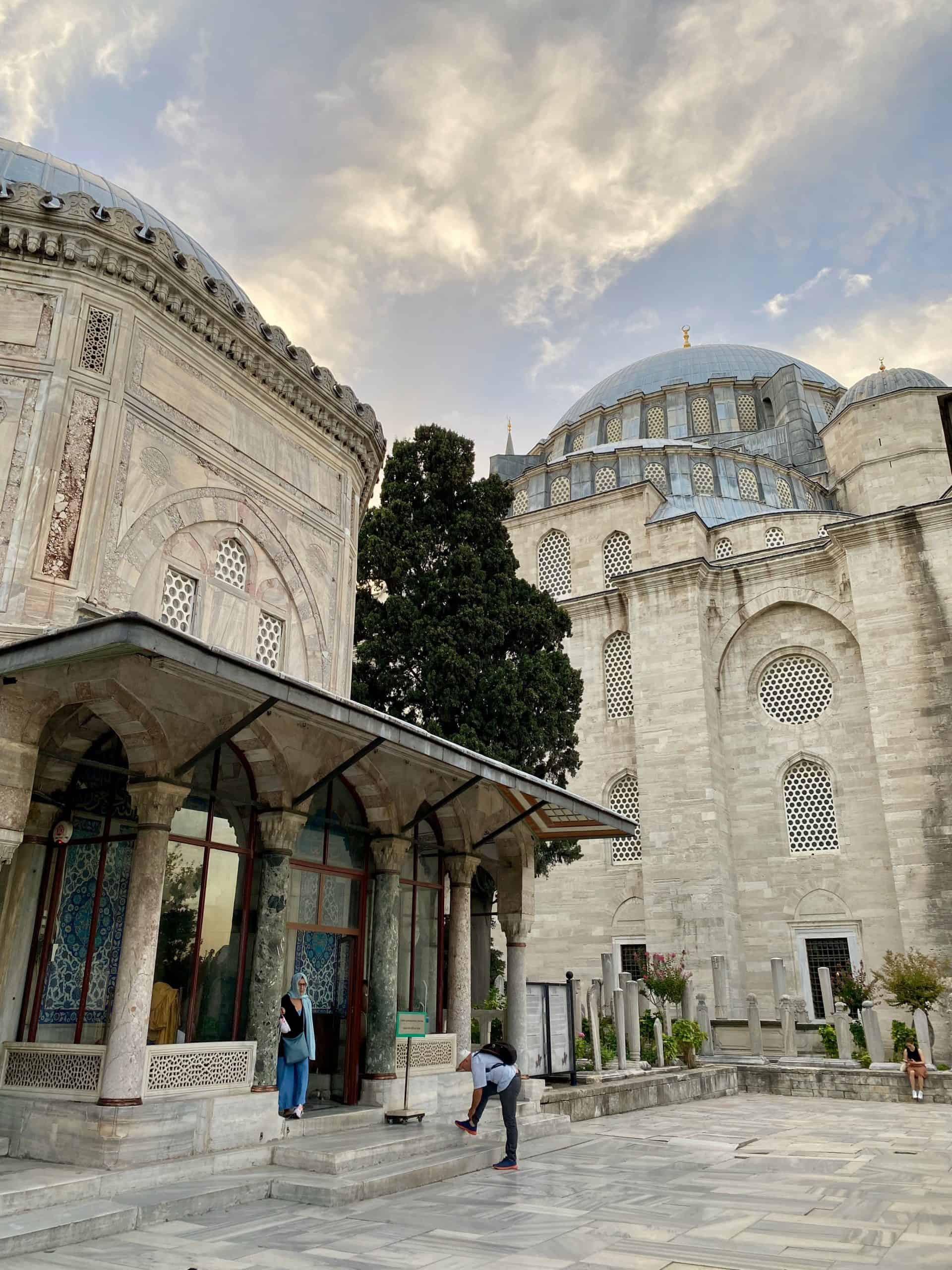 View of Suleymaniye Mosque behind Suleiman the Magnificent's Mausoleum