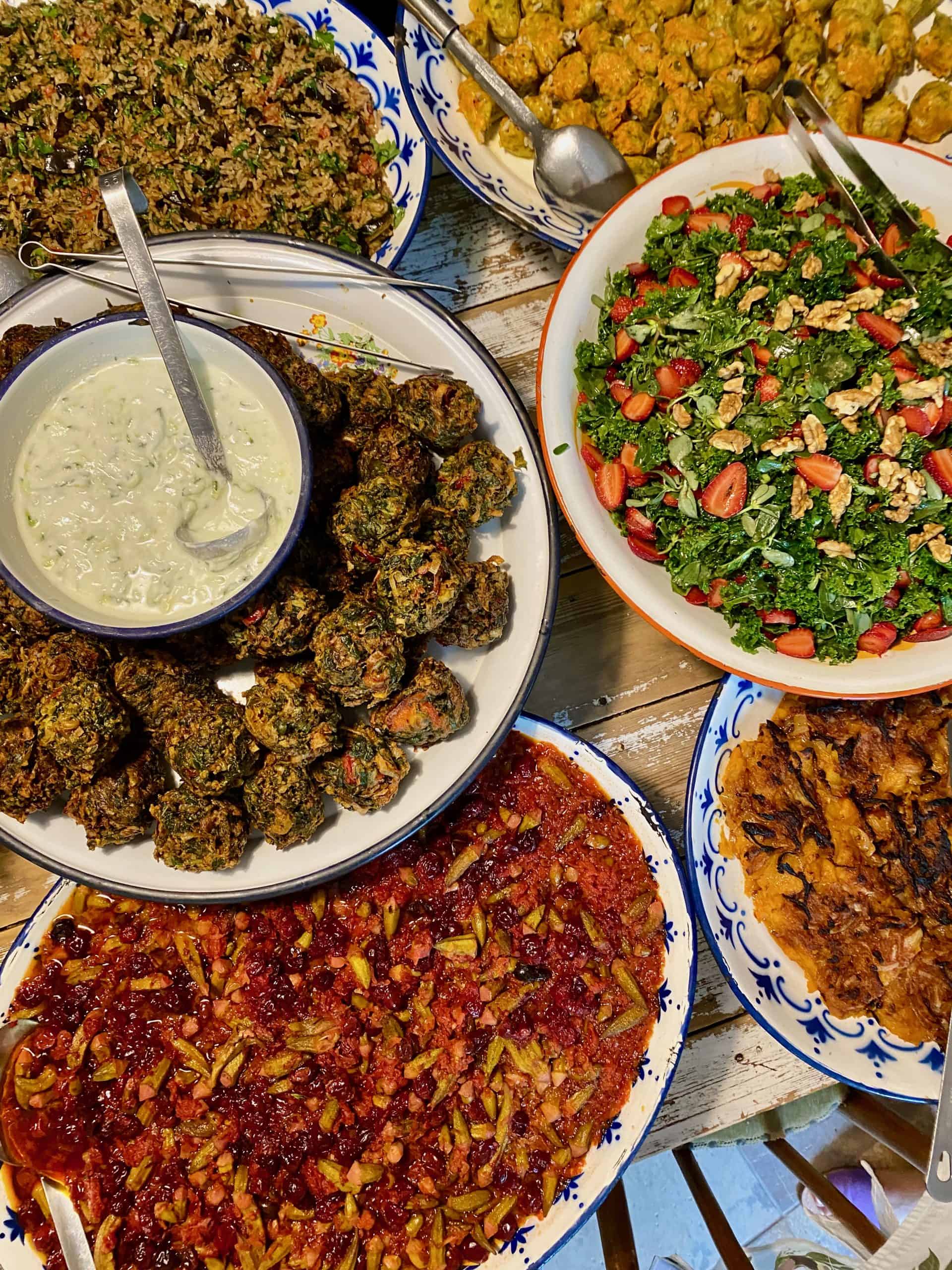 Aegean dishes at Asma Yapragi near Alacati old town Turkey