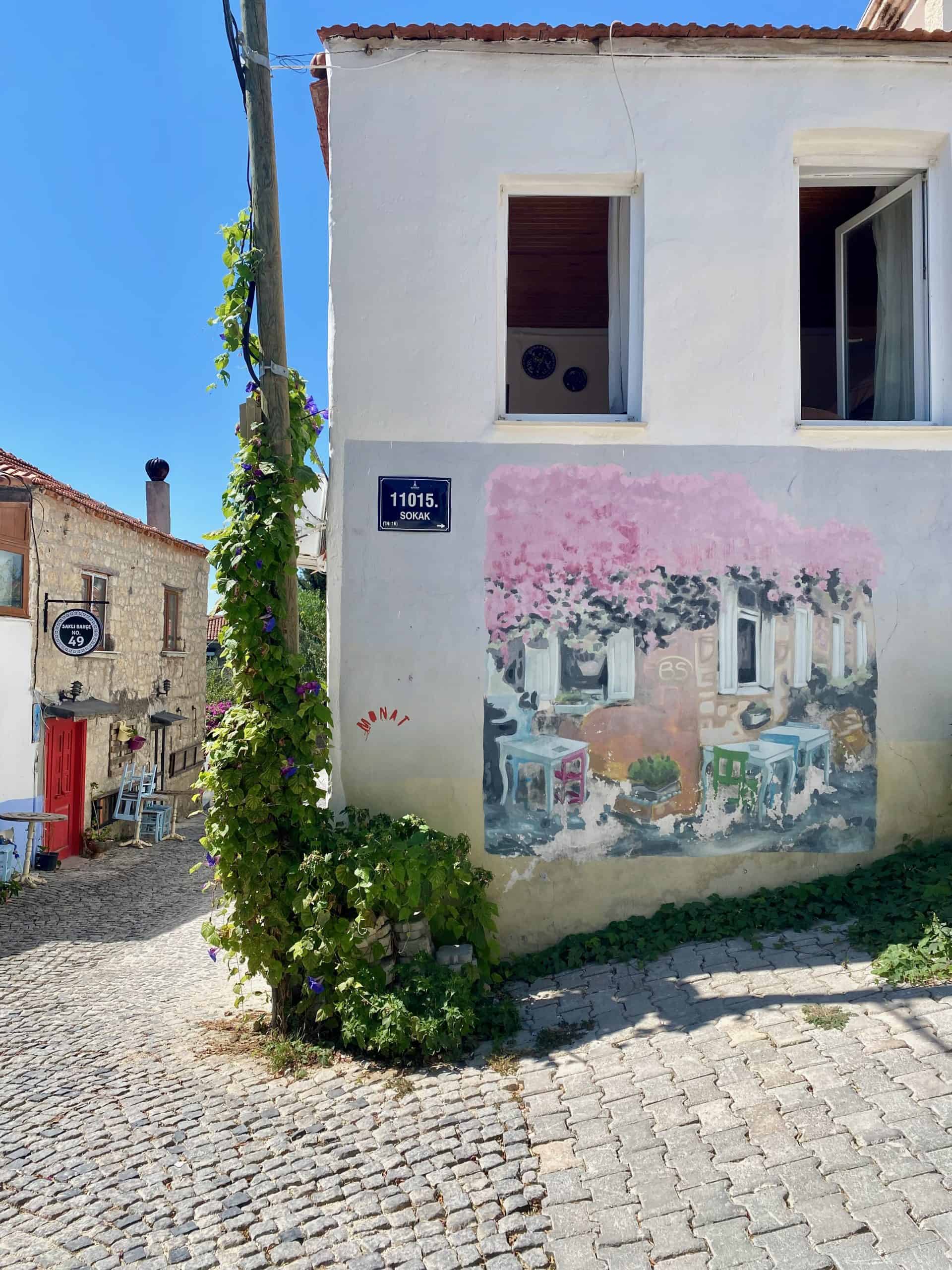 A mural in Alacati old town turkey