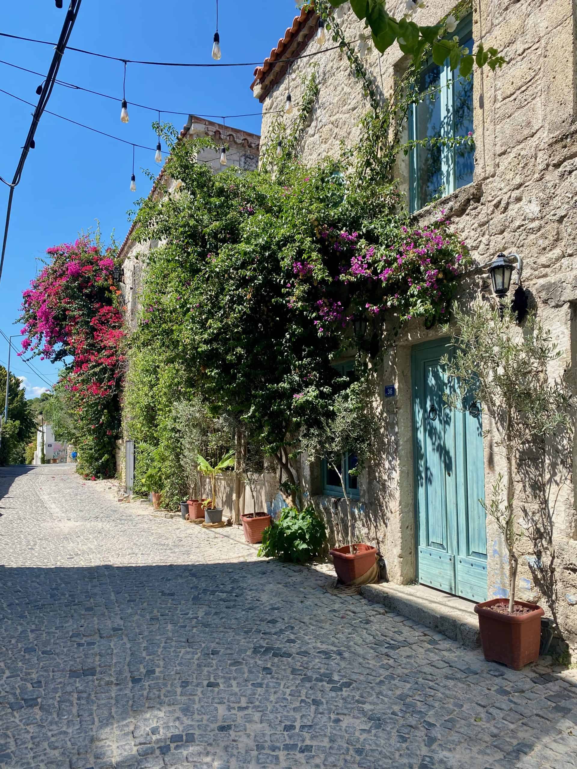 Greek style homes in Alacati old town Turkey
