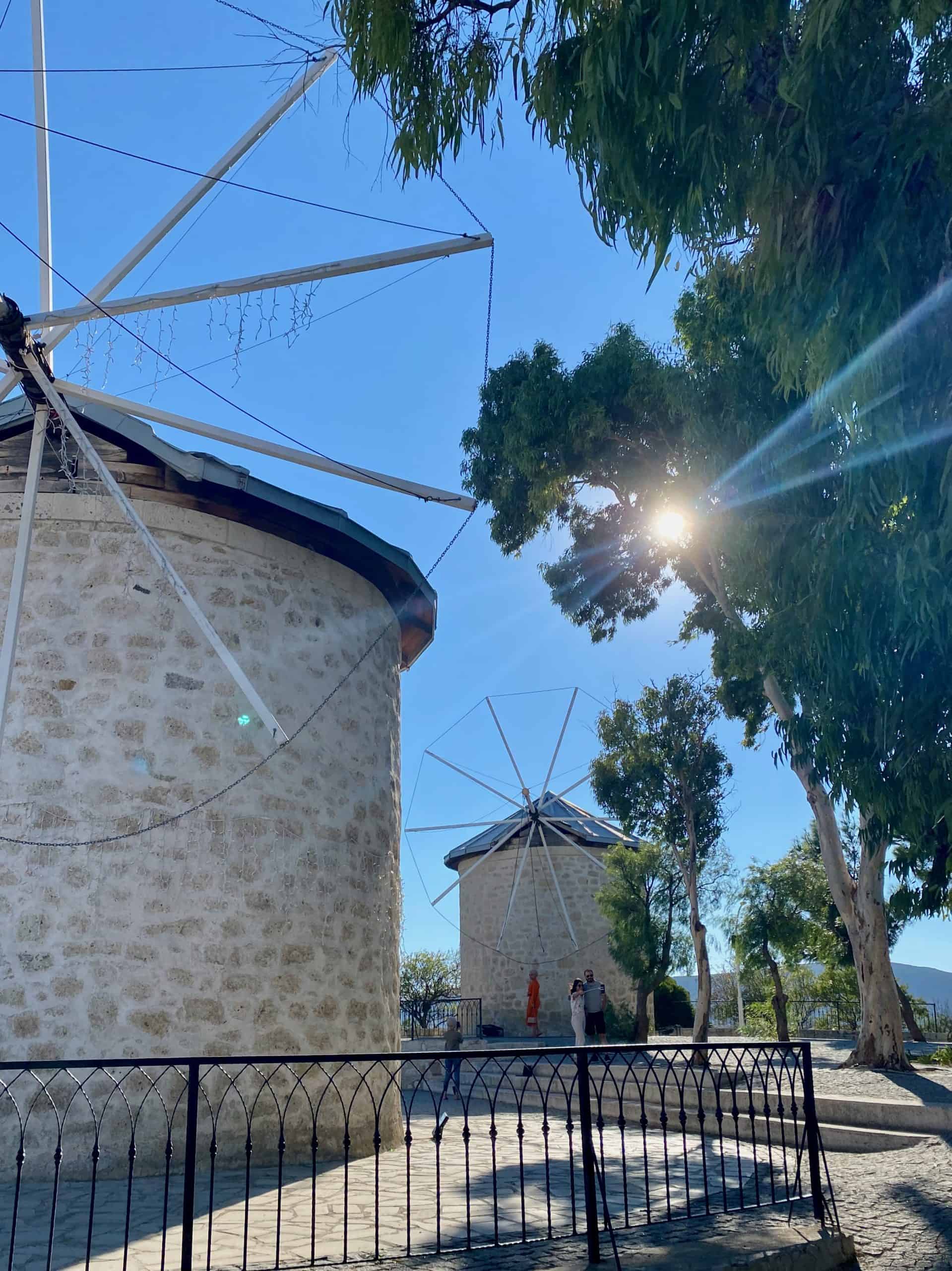Windmills in Alacati old town turkey
